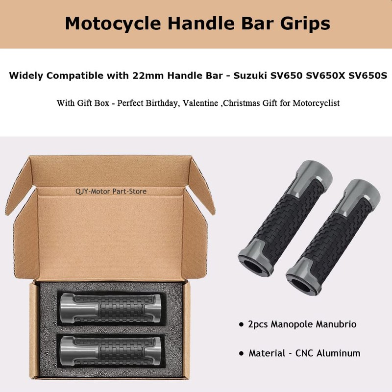 Universal 7/8" 22mm Motorcycle Handlebar Grip, Fit with Suzuki SV650