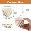 LOPYXBR 100PCS Ice Cream Cups 7oz/200ml Paper Ice Cream Bowls