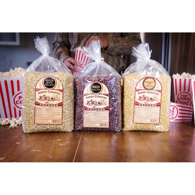 Amish Country Popcorn | 3 (6 Pound Variety Bundle) Red,