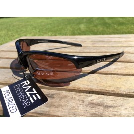 RAZE HD Sunglasses S Wave HDP black golf driving  polarized brown lens 32131