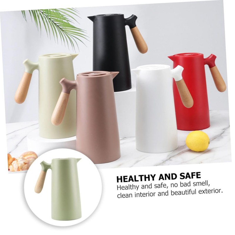 Ciieeo Small Insulated Pot 1l Thermal Kettle Wood Handle for
