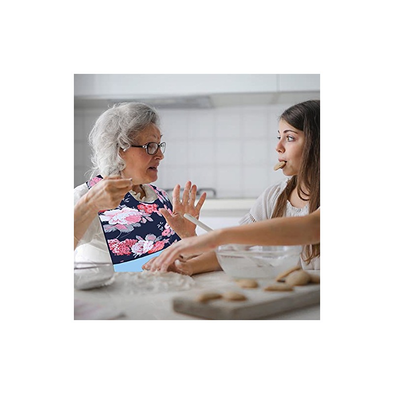 kuou Kuou 2-Pack Adult Bibs, Washable Dining Bibs for Elderly