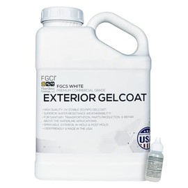 FGCI - 1 Gallon Marine Grade Gel Coat for Boat Building, RV Gel Coat, Restoration, Carbon Fiber Gel Coat, Fiberglass Repair, Patching, and Repair kit (White)