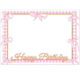 JeVenis Pink Bow Birthday Party Supplies Photo Booth Props Frame Coquette Birthday Girl Pink Bow Birthday Decoration