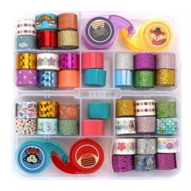Brooks mx Estuche Cintas Adhesivas Washi Tape Decorativa Scrapbooking Color Mixto