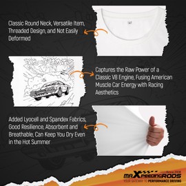 maXpeedingrods Funny Racing Car Graphic T-Shirt for Men–Anime Muscle Car Print –Drift Racing Enthusiast Gift