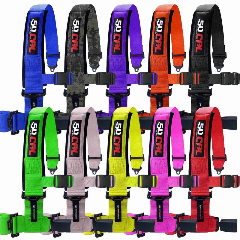 1pc 4 Point Harness for Bucket Seat, Push Release, 10