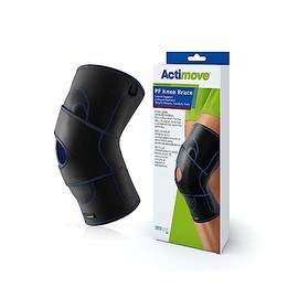 Actimove Sports Edition Knee Brace Lateral Support Simple Hinges, Condyle Pads J-Shaped Buttress | Left Leg Knee Support for Meniscus Tear, Pain, ACL, MCL, Injury Recovery, Black, 3X-Large