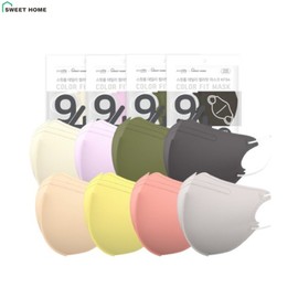 PURELIFE x Sweet Home Daily Color KF94 Mask 50ea, Color:Coral pink