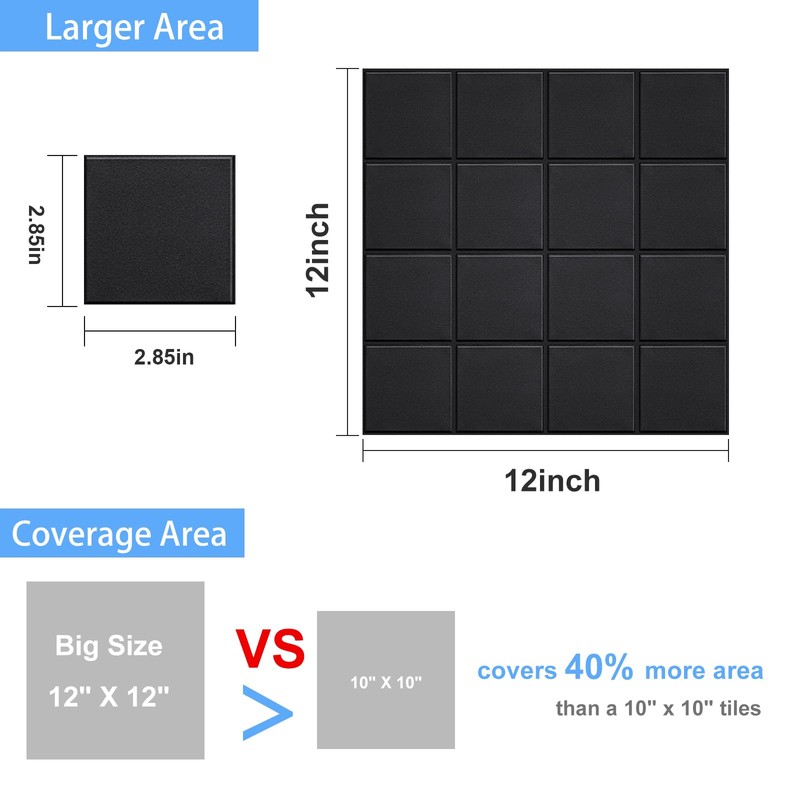 Peel and Stick Tiles for Kitchen, Premium Large Design Matte