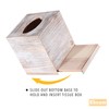Rustic White Barnwood Tissue Box Cover: Tissue Cube Box Includes