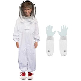 Luwint Kids Beekeeping Suits - Ventilated Bee Beekeeper Suit with Gloves and Self Supporting Veil Hood for Children (4'7''-4'11'' Height)