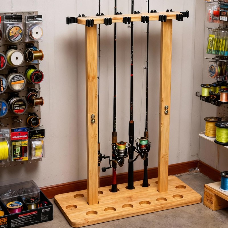 Waxaya Fishing Rod Rack, Fishing Pole Rack Holds Up to
