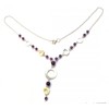 15 x Purple Amethyst Faceted 925 Silver, Necklace With Circular
