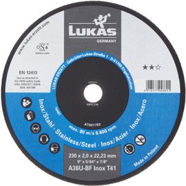 Lukas Erzett 25 x Cutting Disc T41 for Stainless Steel 115 x 2 mm Straight for Angle Grinder A36U-BF 13.5 x 14 x 9 cm