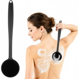 Cepillo corporal de silicona para ducha ElevateTech 5011BYHW4159 con mango largo y doble cara