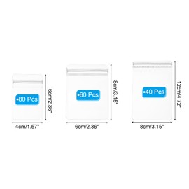 PATIKIL Jewelry Anti Oxidation Bag, 180 Pcs PVC Jewelry Anti Tarnish Storage Zipper Bags for Packaging Jewelry, Earrings, Rings, Necklaces, 3 Size, Clear