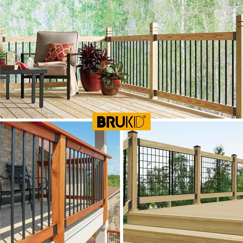 Brukid 10Pcs Stainless Steels Deck Railing Bracket Connectors, for 2x4