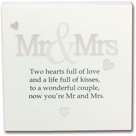 Mr & Mrs - The Art of Arora Sentiment Wall Art Block