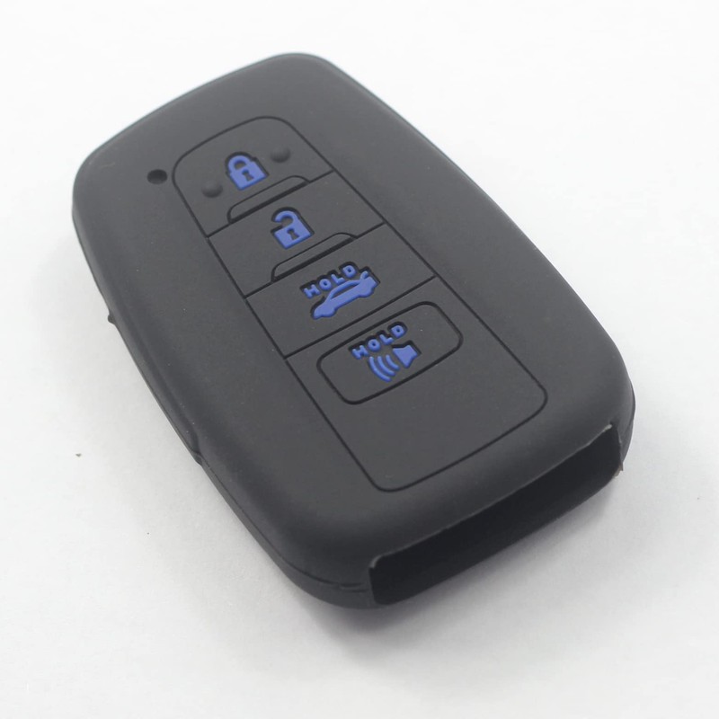 kcpros 2Pcs Black Rubber Silicone 4 Buttons Smart Key Fob