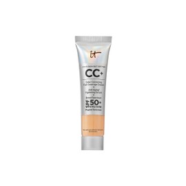 IT Cosmetics Your Skin But Better CC+ Cream Travel Size, Medium Tan - Color Correcting Cream, Full-Coverage Foundation, Hydrating Serum & SPF 50+ Sunscreen - Natural Finish - 0.4 fl oz