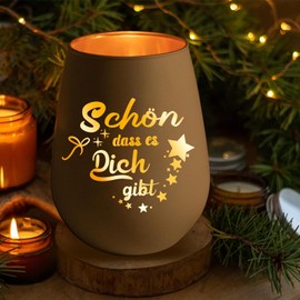 Geschenke für Frauen Windlichter mit Gravur, Teelichthalter Geburtstagsgeschenk für Freundin Mama Oma Personalisierte für Beste Freundin Dankeschön, Schön DASS Es Dich Gibt (Weiß-Frauen)