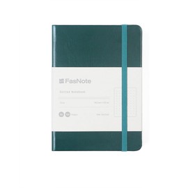FasNote Dotted Journal Notebook, A6, 160 Pages, PU Leather Hardcover, 100gsm Thick Paper, Pocket Bullet Journal for Ideas, Planning & Notes (Dark Green)