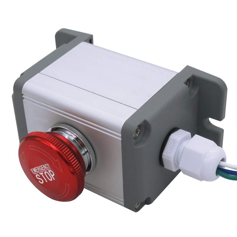 mxuteuk 22mm Stainless Steel Metal Latching Emergency Stop Push Button
