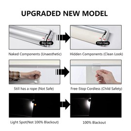 Persilux 100% Blackout Roller Shades Cordless Shades & Blinds for Windows Roller Shades Thermal Insulated Shades for Doors, Home and Living Room Inside & Outside Mount (57.5" W x 36" H, Beige)