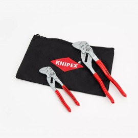 Knipex 2 Pc Pliers Wrench Set With Keeper Pouch, 7" & 10" - Plastic Grip