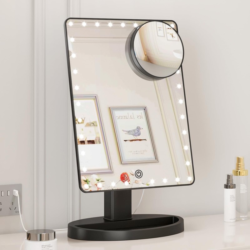 FUNTOUCH Large Lighted Makeup Mirror with Lights, Light Up Mirror