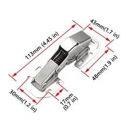 Cabinet Doors Hinges 4 PCS, 4 inch Hidden Frameless Cabinet Hinges Easy to Install, Soft Closing Concealed Cabinet Hinge with Screws