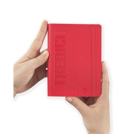 COMIX U YOURSELF 2024-2025 Mini Daily Diary, 13 Month Diary, with Soft PU Cover, Elastic, Expandable Pocket and 384 Pages, Ideal for School, 4.3 x 6 inches, Red