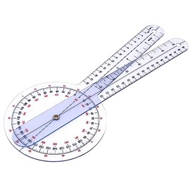 Goniometer Transparent Orthopedic Angle Ruler Plastic Goniometer 360 Degree for Body Measuring Tape Goniometer Protractor Ruler (12 Inch)