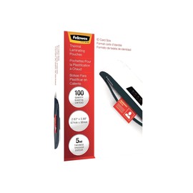 Office Realm Fellowes 52015 Laminating Pouches,ID Size,5Mil,2-5/8-Inch x3-3/8-Inch,100/PK,CL