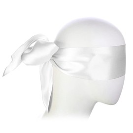 INNEDYOUMM-Antifaz de satén suave con antifaz ajustable para dormir la siesta, cómodo antifaz para dormir de 59 x 2,8 pulgadas (blanco)