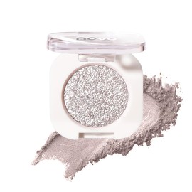 GHFCZOO Monochrome Glitter Eyeshadow Compact Case- Light Shimmer, High Pigment, Waterproof, and Blendable for Longwear Eye Makeup, 12#Cold Extracted Silver