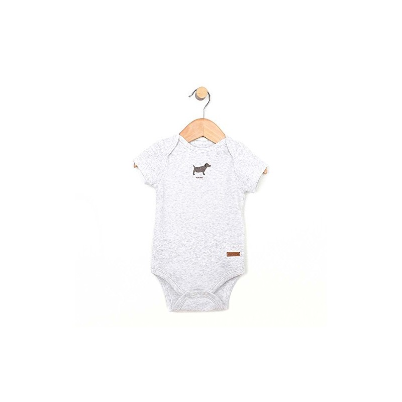 Robeez Baby Infant Bodysuit, top Dog Light Grey, 3 Months