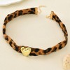Scarf Necklace Gold Heart Pendant Bandana Charm Necklace Leopard Choker