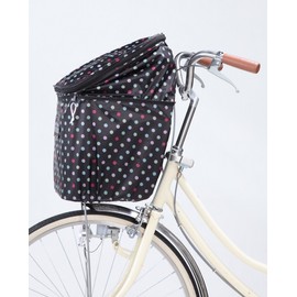 Kawasumi Seisakusyo KW-245BD 2-Tier Front Basket Cover, Black Dots