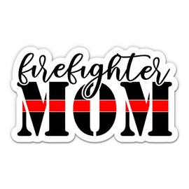 Firefighter Mom Stickers - 2 Pack - Waterproof Vinyl for Car, Phone, Water Bottle, Laptop - Firefighter Mom Decals (2-Pack)
