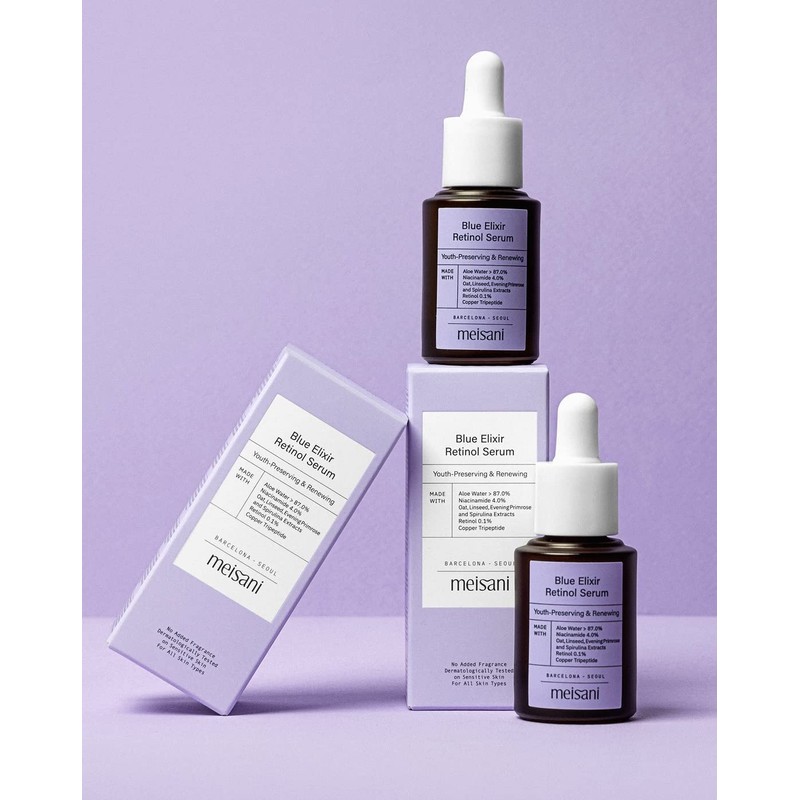 Meisani Blue Retinol Elixir Facial Serum w Aloe, Niacinamide