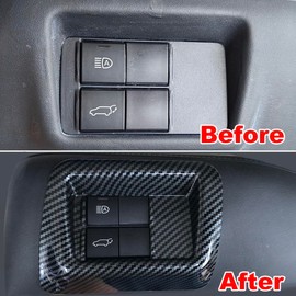 ruihe Carbon Fiber Color Trunk Switch Cover Dashboard Light Adjustment Trim Fit for Toyota Highlander 2020 2021 2022 2023 2024 Accessories (Low Version)