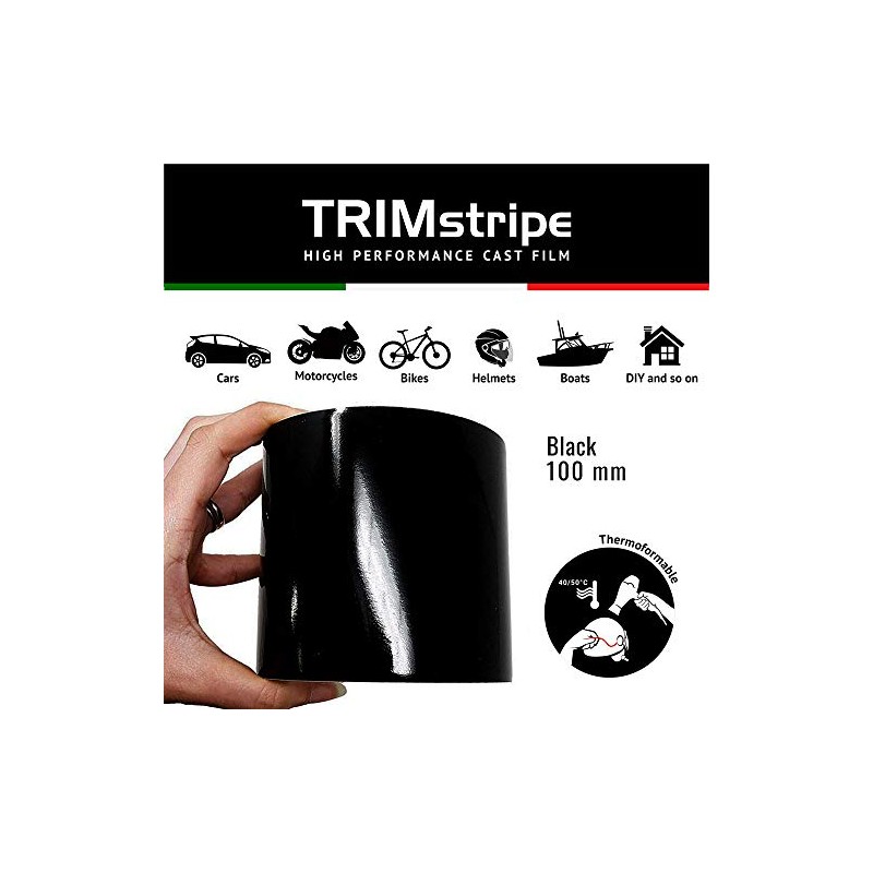 4R Quattroerre.it 10542 Tiras Adhesivas para Coche, Color Negro, 100