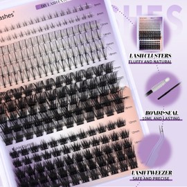 DIY Lash Extension Kit Lash Clusters With Bottom Lashes Volume/Wispy Clusters12-18mm Multi-types Individual Lashes Bond and Seal, Spike, Volume Lashes Kit Lash Applicator(Volume/Wispy Kit)