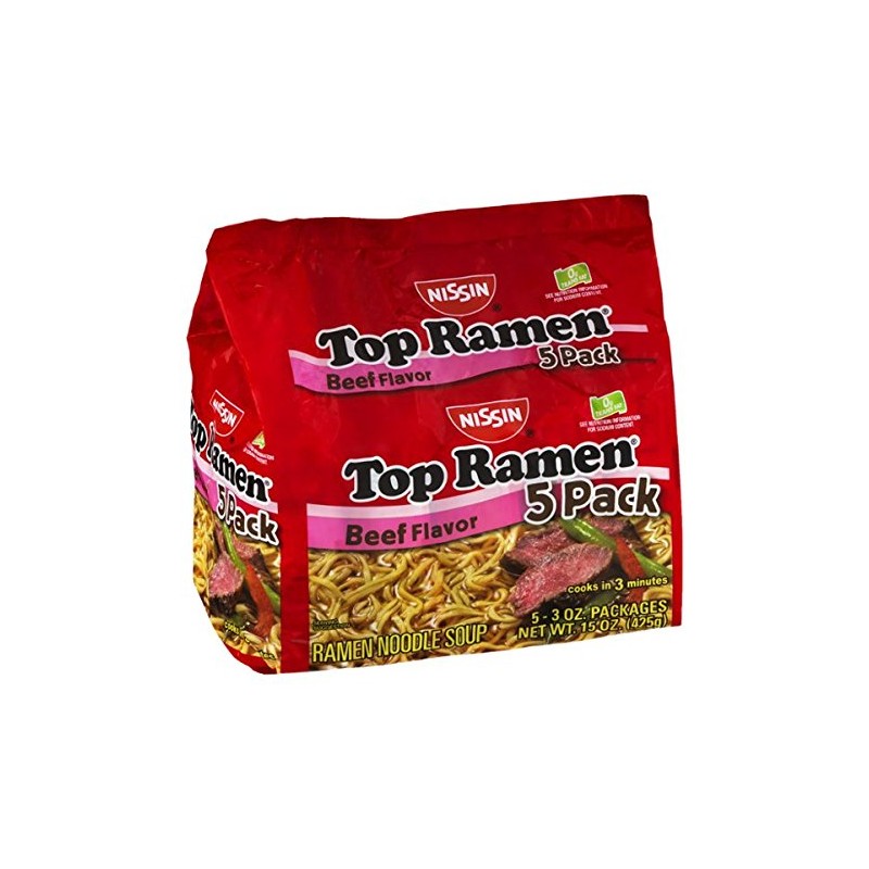 Nissin Top Ramen Beef Flavor - 5 CT