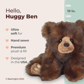 Bearington Huggy Ben Plush Stuffed Animal Brown Grizzly Bear, 19"