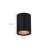 meineWunschleuchte Small 1-Bulb Surface-Mounted Spotlight Metal Black Gold Matt Height