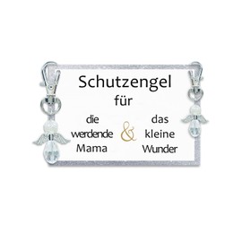 MKISHINE Guardian Angel Keyring Gift for the Expecting Mum and the Little Miracle - Lucky Charm Pregnancy Baby On the Go Baby Shower, transparent