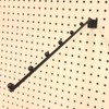 14" L Pegboard 6 Ball Waterfall Faceout Hook, Black -